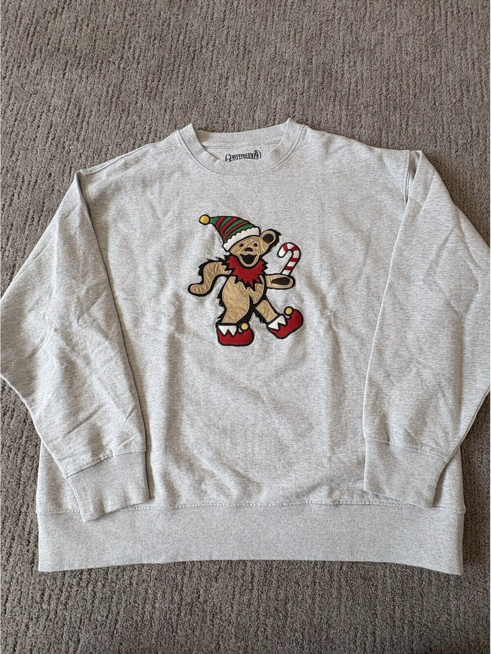Lucky Brand x Grateful Dead Mens Sweatshirt Gray Sz S XL Bear Christmas Holiday